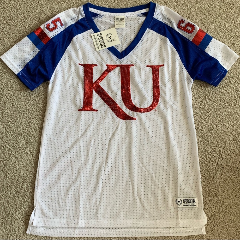 Pink collegiate collection KU jersey